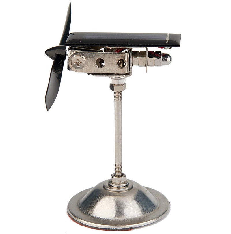 Sunnytech Solar Power Windmill Black Propeller Creative Solar Car Rotating Windmill Ornaments Dynamic Interior Decoration Science Home Office Toy for Desk Physics Toy Solar Car Decoration WJ154 - Image 2